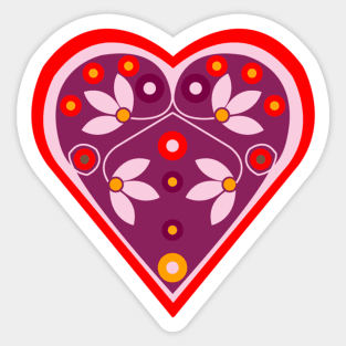 Folk heart 3 centre Sticker